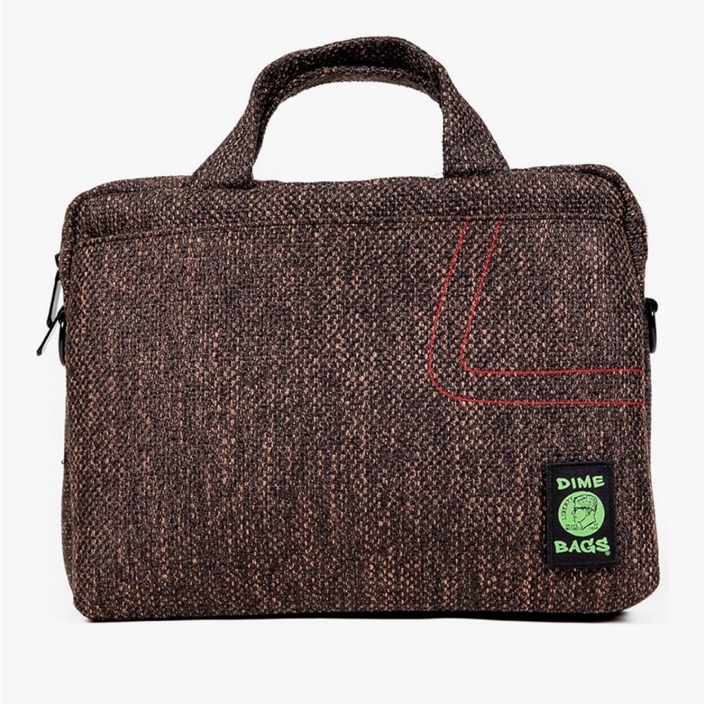 Brown Textured Laptop Briefcase